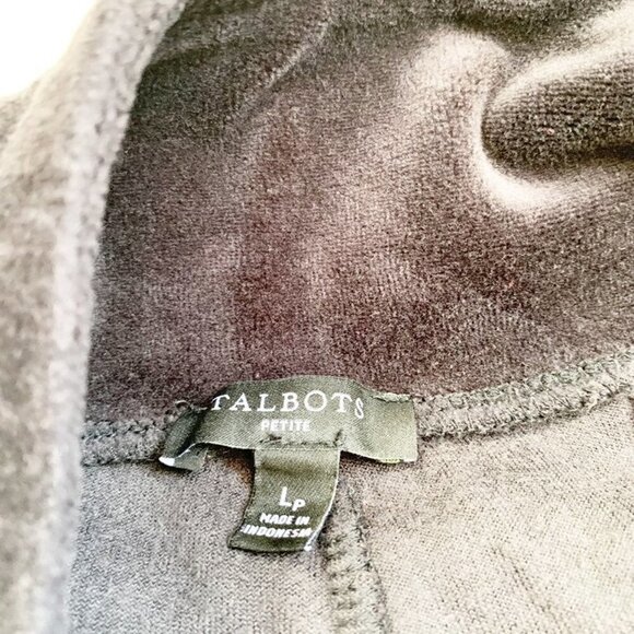 Talbots petite velour tapered leg stretch pull on elastic waist casual pants - Picture 5 of 9